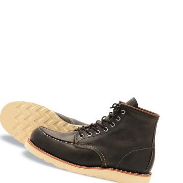 Black / Brown Red Wing Classic Moc Heritage 6-Inch in Rough & Tough Leather Men's Boots | CA326NWY