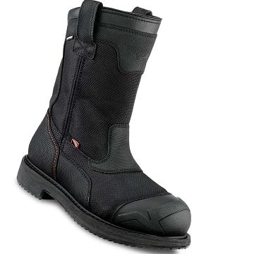 Black Red Wing MaxBond 10-inch Safety Toe Pull-On Men's Waterproof Boots | CA85YXF