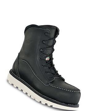 Black Red Wing Traction Tred Lite 8-inch Waterproof CSA Safety Toe Women's Work Boots | CA363FDN