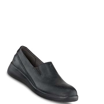 Black Red Wing Zero-G Lite SOFT TOE LEATHER SLIP-ON Women's Shoes | CA384LIS