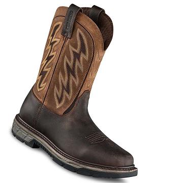 Brown / Coffee Red Wing Rio Flex 11-inch Waterproof, Soft Toe Pull-On Men's Work Boots | CA19ZUT