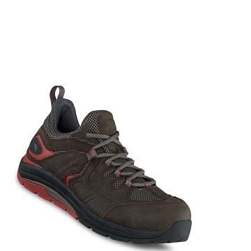 Brown / Red Red Wing Safety Toe Work Men's Shoes | CA184AHK
