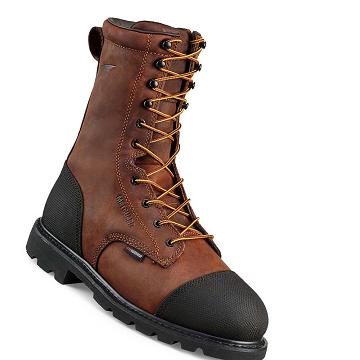 Brown Red Wing 10-inch Insulated, Safety Toe Metguard Men's Waterproof Boots | CA94VRW