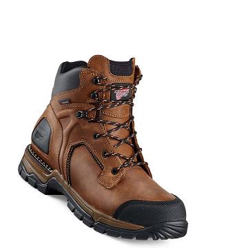 Brown Red Wing 6-inch Soft Toe Men's Waterproof Boots | CA105SGL