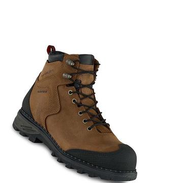 Brown Red Wing Burnside 6-inch Waterproof Men's Safety Boots | CA206GSO
