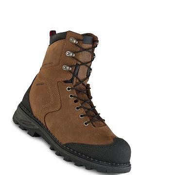 Brown Red Wing Burnside 8-inch Waterproof Men's Safety Boots | CA208DFM