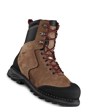 Brown Red Wing Burnside 8-inch Waterproof, CSA Safety Toe Men's Waterproof Boots | CA91MQZ