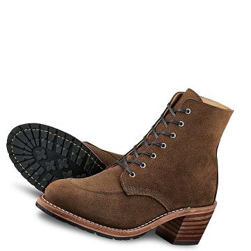 Brown Red Wing CLARA Heritage Heeled in Acampo Leather Women's Boots | CA407CTV