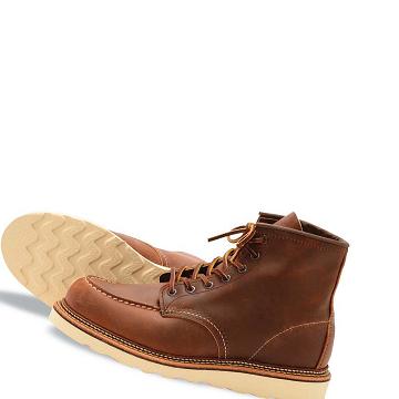 Brown Red Wing Classic Moc Heritage 6-Inch in Rough & Tough Leather Men's Boots | CA327BEX