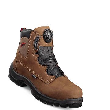 Brown Red Wing FlexBond 6-inch BOA® Safety Toe Men's Waterproof Boots | CA101HAP
