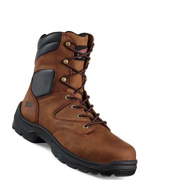 Brown Red Wing FlexBond 8-inch Safety Toe Metguard Men's Safety Boots | CA221MQZ
