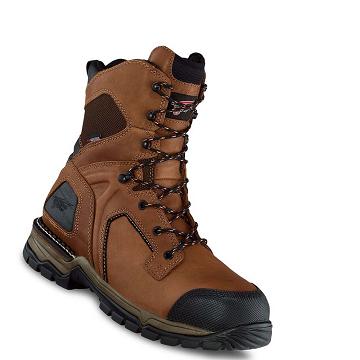 Brown Red Wing FlexForce® 8-inch Waterproof Men's Safety Boots | CA224VRW