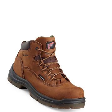 Brown Red Wing King Toe® 5-inch Safety Toe Women's Waterproof Boots | CA381CTV