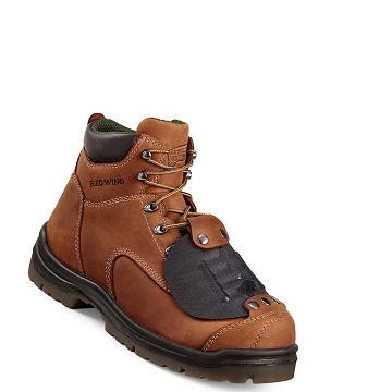 Brown Red Wing King Toe® 6-inch Safety Toe Metguard Men's Safety Boots | CA275BEX