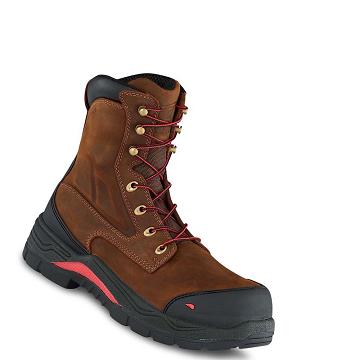 Brown Red Wing King Toe® ADC 8-inch Waterproof Men's Safety Boots | CA218EBC
