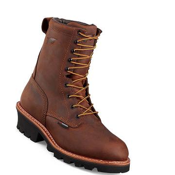 Brown Red Wing LoggerMax 9-inch Insulated, Waterproof Men's Safety Boots | CA240UZG