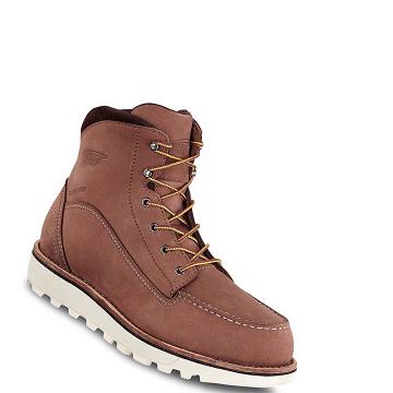 Brown Red Wing Traction Tred Lite 6-inch Soft Toe Women's Waterproof Boots | CA373RVD