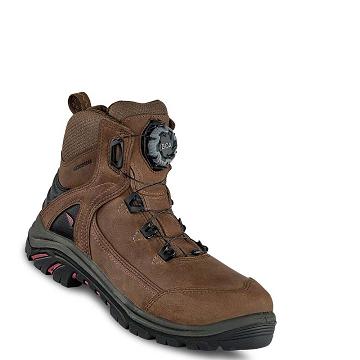 Brown Red Wing Tradeswoman 6-inch CSA Safety Toe Women's Waterproof Boots | CA372TCE