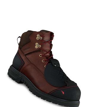Burgundy Red Wing Brnr XP 6-inch Safety Toe Metguard Men's Waterproof Boots | CA114EBC