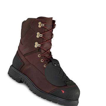 Burgundy Red Wing Brnr XP 8-inch Waterproof Toe Metguard Men's Safety Boots | CA236AHK