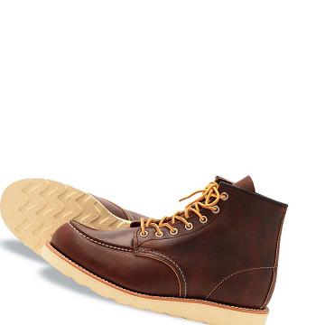 Burgundy Red Wing Classic Moc Heritage 6-Inch in Oil-Slick Leather Men's Boots | CA328VRW