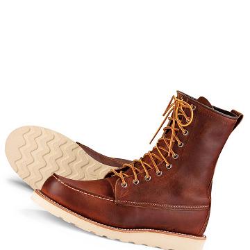 Coffee Red Wing Classic Moc Heritage 8-Inch in Rough & Tough Leather Men's Boots | CA321RVD