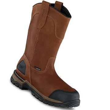 Coffee Red Wing FlexForce® 11-inch Waterproof Safety Toe Pull On Men's Boots | CA305ZUT