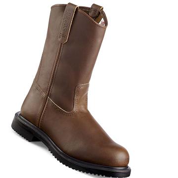 Coffee Red Wing SuperSole® 11-inch Safety Toe Pull On Men's Boots | CA308JPQ