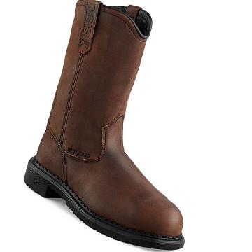 Coffee Red Wing SuperSole® 11-inch Waterproof Safety Toe Metguard Pull On Men's Boots | CA309HAP