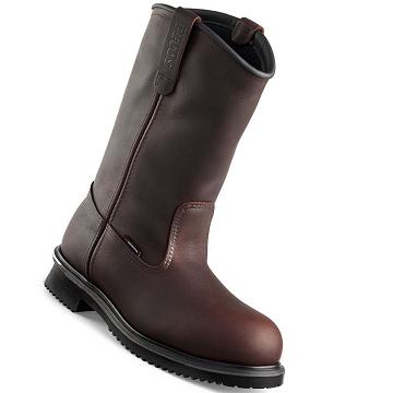 Coffee Red Wing SuperSole® 11-inch Waterproof Safety Toe Pull On Men's Boots | CA312DFM
