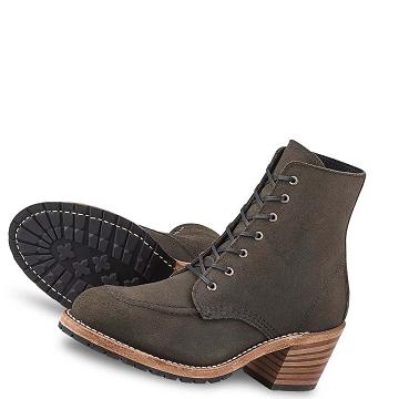 Olive Red Wing CLARA Heritage Heeled in Acampo Leather Women's Boots | CA408XYU